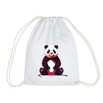 Panda Bear Drawing Cute Panda Animal Design - Drawstring Bag - white - Front