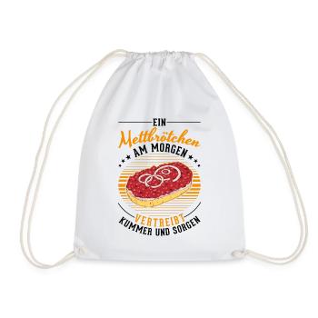 Mettbrötchen in the morning Mett Hackepeter - Drawstring Bag - white - Front