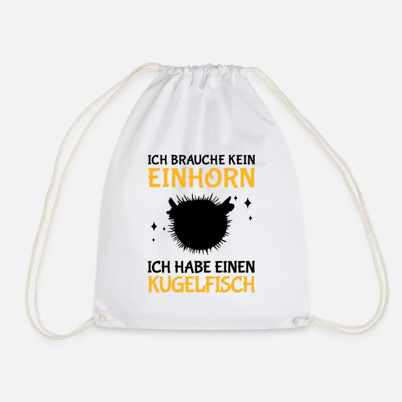 Ich habe einen Kugelfisch Aquaristik - Turnbeutel - Weiß