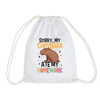 Capybara a mangé ses devoirs Capybara - Sac de sport léger - blanc - Devant