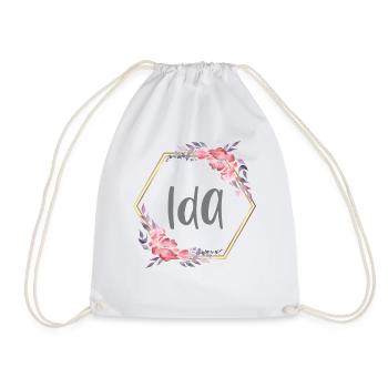 Ida Mädchen Name Baby Geschenk - Turnbeutel - Weiß - Vorne