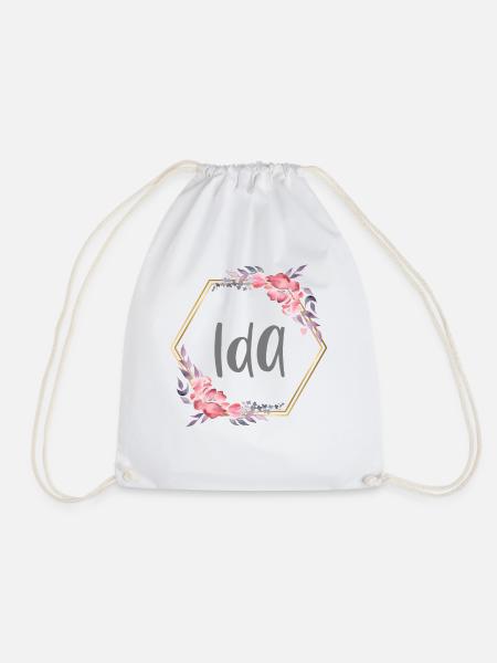 Ida Mädchen Name Baby Geschenk - Turnbeutel - Weiß