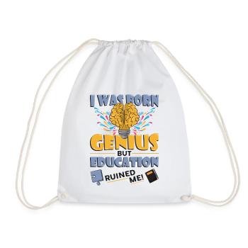 Je suis né génie - Sac de sport léger - blanc - Devant