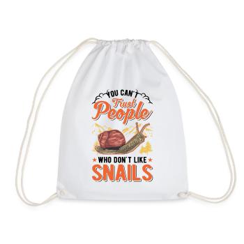 Snail Gift Vineyard Snail - Drawstring Bag - white - Front