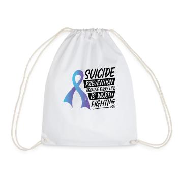 Mental Health Support Week Suicide Prevention - Drawstring Bag - white - Front
