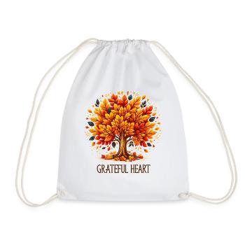 Grateful Heart - Thanksgiving Turkey Time Kids - Drawstring Bag - white - Front