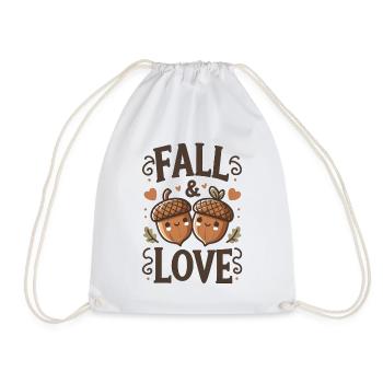 Cute Fall & Love - Thanksgiving Turkey Time Kids - Drawstring Bag - white - Front