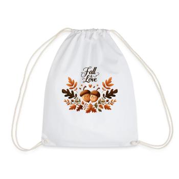 Cute Fall & Love - Thanksgiving Turkey Time Kids - Drawstring Bag - white - Front