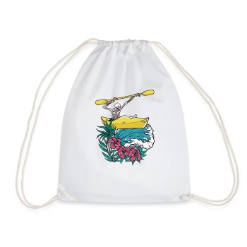 KAYAKS CANOE RAFTING BOAT Kayaking Paddling-paddle - Drawstring Bag - white - Front