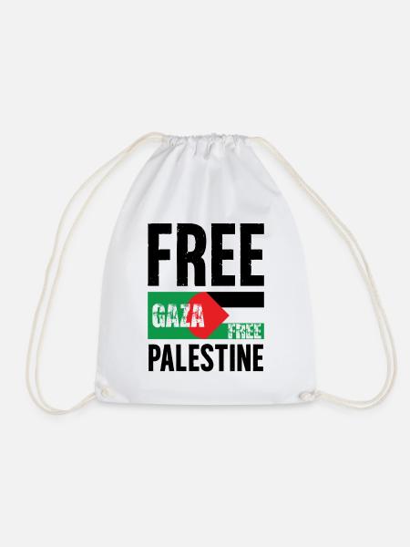 Free Gaza Free Palesine - Drawstring Bag - white