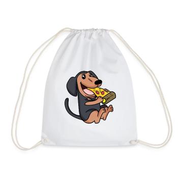 Coonhound Dog Pizza - Drawstring Bag - white - Front