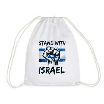 Stand With Israel - Izrael Flag for Peace - Drawstring Bag - white - Front