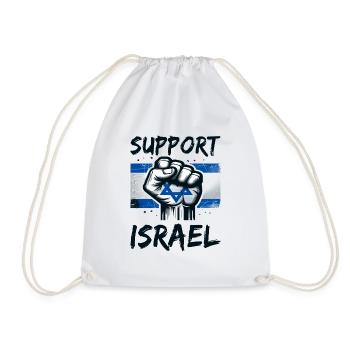 Support Israel - Israeli Flag - Drawstring Bag - white - Front