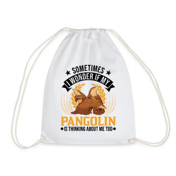 Pangolin Geschenk Schuppentier - Turnbeutel - Weiß - Vorne