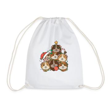 Cochon d’Inde arbre de Noël drôle Animal - Sac de sport léger - blanc - Devant