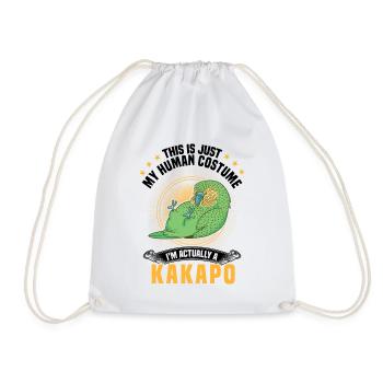 Kakapo Costume Flightless Parrot - Drawstring Bag - white - Front