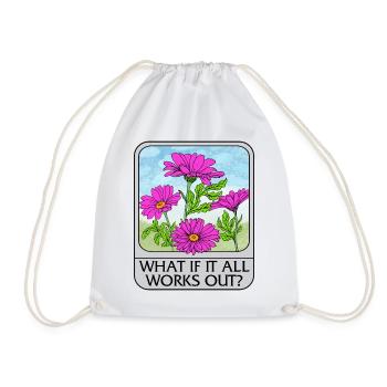 Blumenhemd, was ist, wenn alles klappt, T-Shirt, - Turnbeutel - Weiß - Vorne