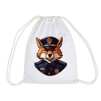 Police Fox - Drawstring Bag - white - Front