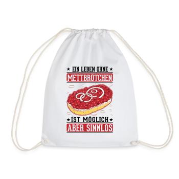 Mettbrötchen Lover Mett Hackepeter - Drawstring Bag - white - Front