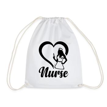 Infirmière avec coeur Infirmière infirmière - Sac de sport léger - blanc - Devant
