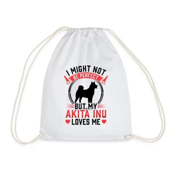 Akita Inu is not perfect Shiba Inu - Drawstring Bag - white - Front