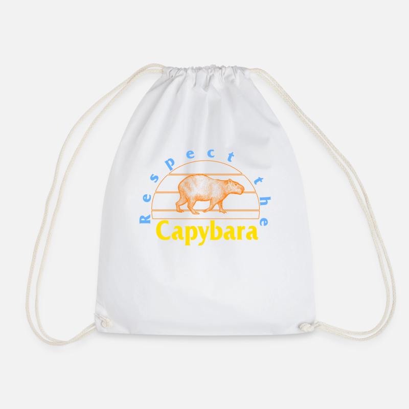 Capybara-Hemd, respektieren Sie das Capybara Cute Retro - Turnbeutel - Weiß