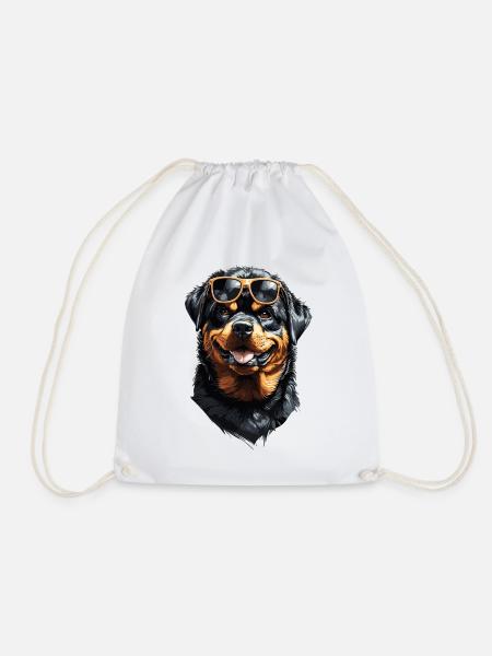 Cooler Rottweiler Freund Begleiter Hunde Design - Turnbeutel - Weiß