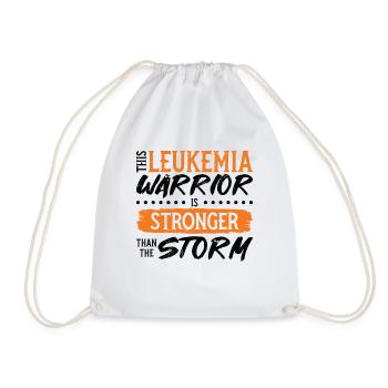 Leukemia Warrior Cancer Ribbon Leukemia Awareness - Drawstring Bag - white - Front