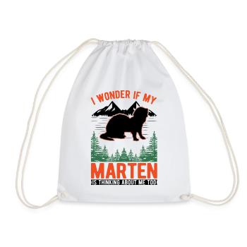 Marten Gift Pine Marten Mink - Drawstring Bag - white - Front