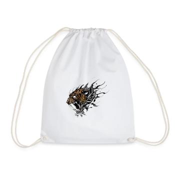 Conception de tatouage de tigre à dents de sabre féroce - Sac de sport léger - blanc - Devant