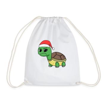 Turtle Christmas - Drawstring Bag - white - Front