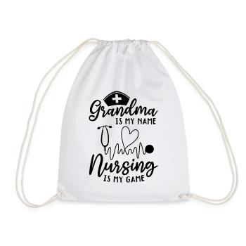 Grand-mère, c’est mon nom, les soins infirmiers, c’est mon jeu - Sac de sport léger - blanc - Devant