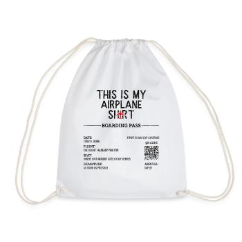 Vacation Travel Quote - This Is My Airplane - Drawstring Bag - white - Front