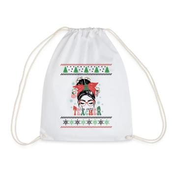 Merry Teacher Retro Groovy Christmas Xmas Women - Turnbeutel - Weiß - Vorne