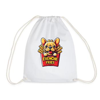 Frenchie Fries - Frites sucrées de bouledogue français - Sac de sport léger - blanc - Devant