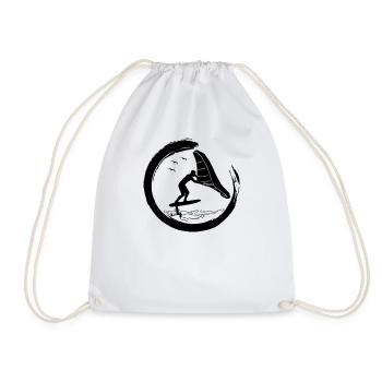 Wingfoil Surfer Wingfoiling Hydrofoil Wing-Foiling - Drawstring Bag - white - Front