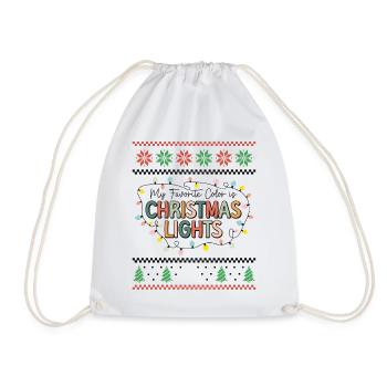 Ma couleur préférée est les lumières de Noël rétro laide - Sac de sport léger - blanc - Devant