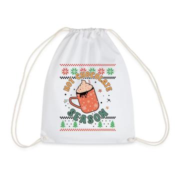 Saison du chocolat chaud - Noël rétro et moche - Sac de sport léger - blanc - Devant