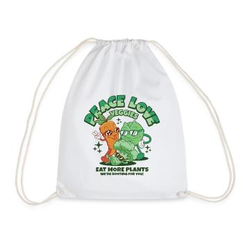 Peace love veggies - eat more plants - Turnbeutel - Weiß - Vorne