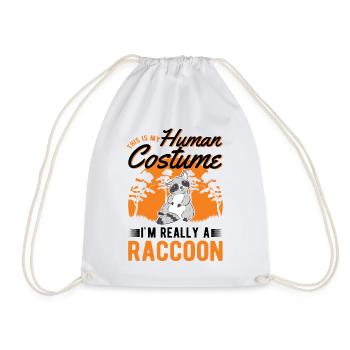 Waschbär Costume Raccoon Halloween - Turnbeutel - Weiß - Vorne