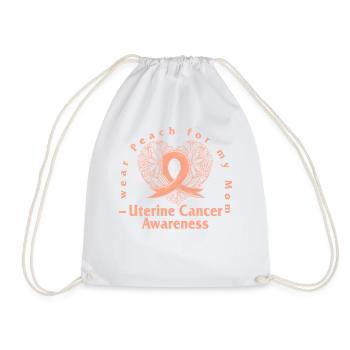 Chemise de sensibilisation au cancer de l’utérus, je porte de la pêche pour - Sac de sport léger - blanc - Devant