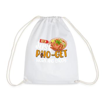 Just Pho Get Work and Enjoy - Turnbeutel - Weiß - Vorne