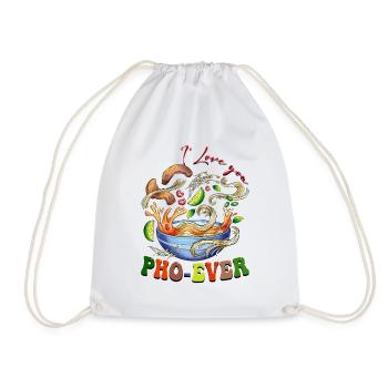I Love You Pho Ever - Drawstring Bag - white - Front