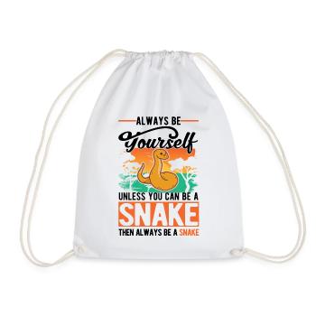 Always Be Yourself Snake Schlange - Drawstring Bag - white - Front