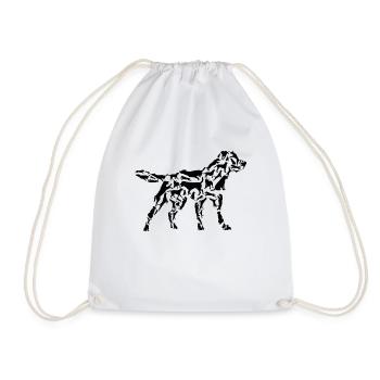 Labrador Retriever Hund Silhouette Posen - Turnbeutel - Weiß - Vorne