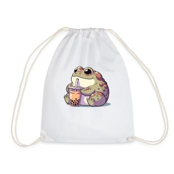 Crapauds kawaii Bubble Tea Boba Crapaud - Sac de sport léger - blanc - Devant