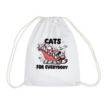 Weihnachtsmann mit Katzen schlitten – Cats for - Turnbeutel - Weiß - Vorne