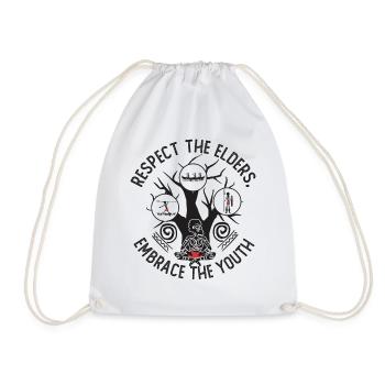 Respect Elders, Embrace Youth - Drawstring Bag - white - Front