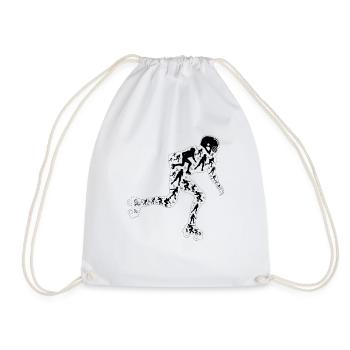 Silhouette de patin à roulettes Silhouette de patineur à roulettes - Sac de sport léger - blanc - Devant