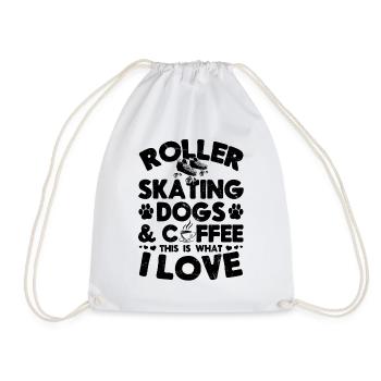 Roller Skating Dogs Coffee This Is What I Love - Turnbeutel - Weiß - Vorne